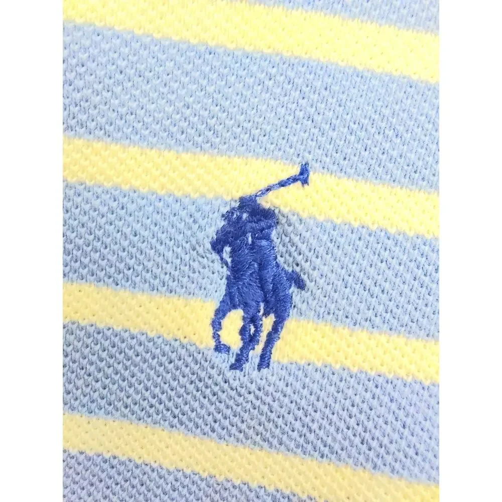 Vintage Polo Ralph Lauren Striped Polo Shirt Blue White Mens L Preppy Streetwear